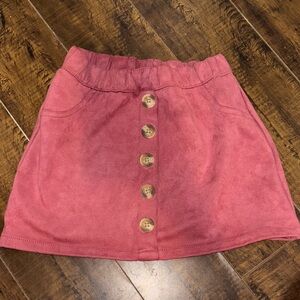 Stylish Pink Button-Up Kids Skirt